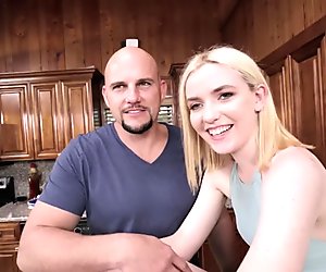 After sucking Maddie Winters is ready for hard sex on the kitchen table